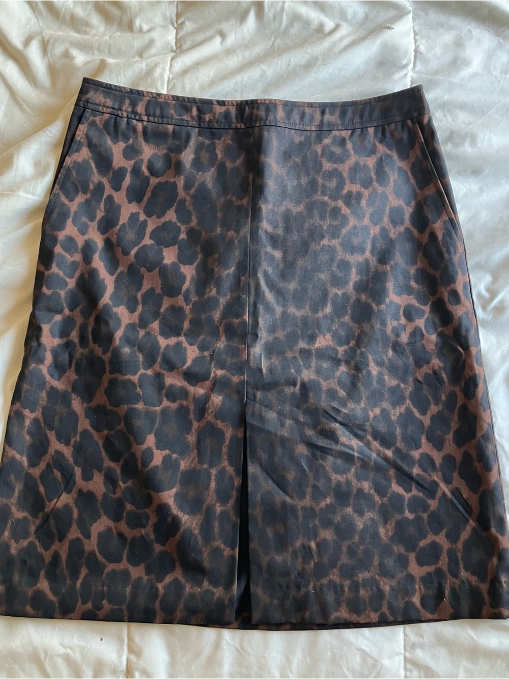 H&M Brown and Black Leopard Print Pencil Skirt size 10 NWT